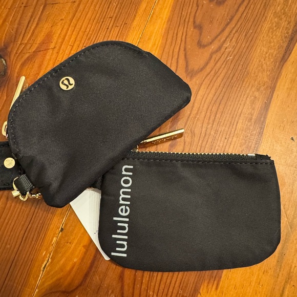 Black and Gold Dual Pouch Wristlet - Picture 2 of 5